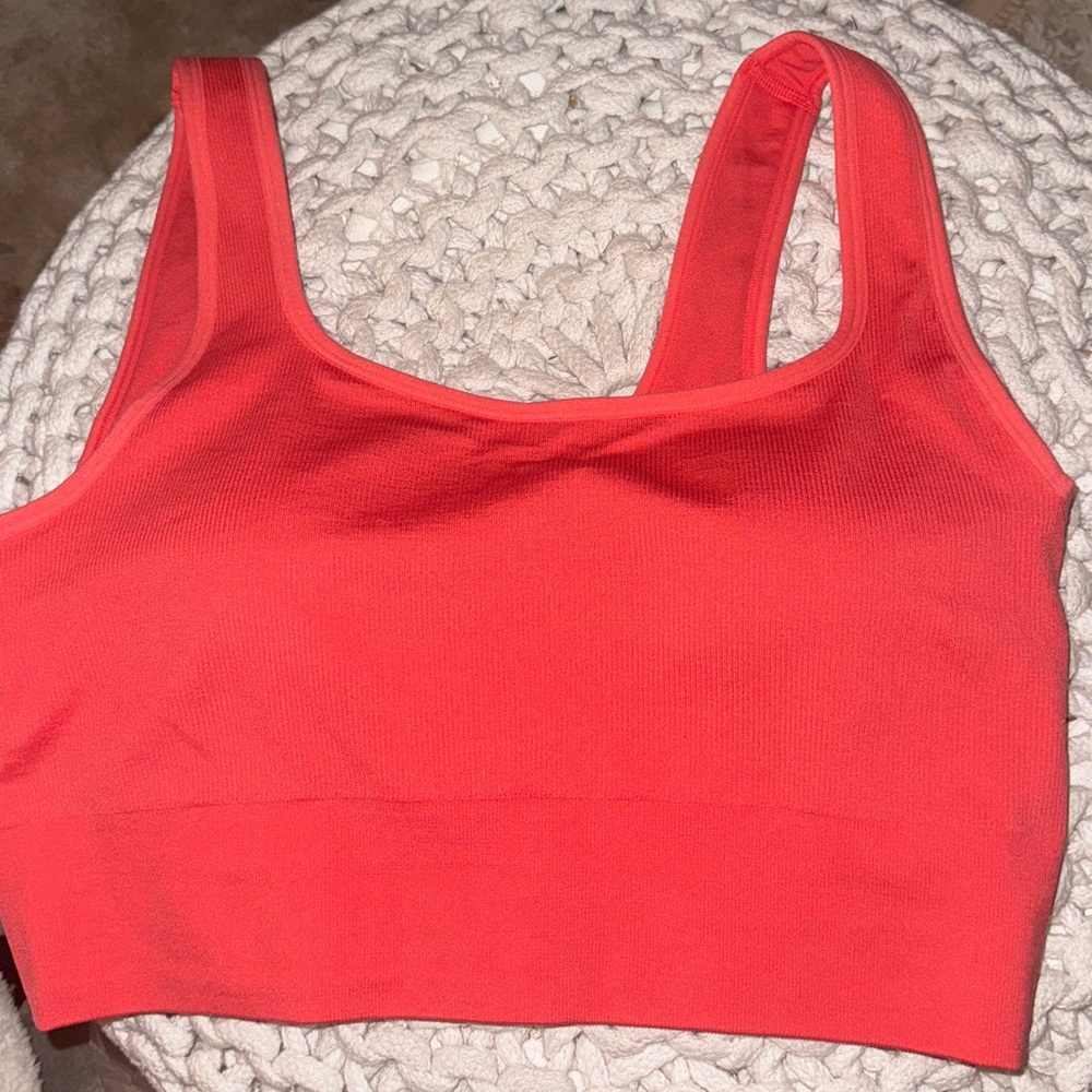 J. Crew SculptStretch squareneck longline ribbed sports bra